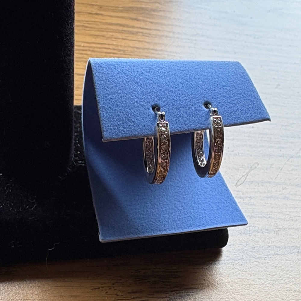 Avon rhinestone Hoop Earrings